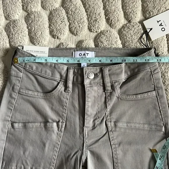 OAT NEW YORK Mid-rise skinny ankle jeans 🌺 stretch 🌺 NWT 🌺 gray 🌺 size 25 - Picture 7 of 10